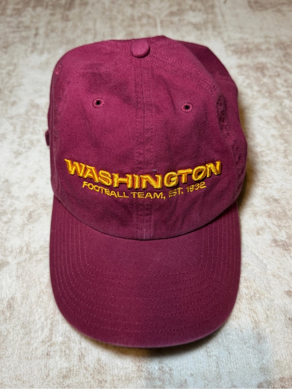 Washington Football Team Burgundy Yellow Adjustable Baseball Cap - Picture 1 of 9